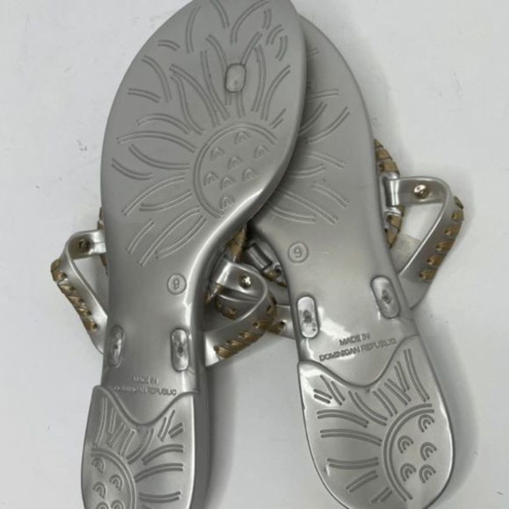 Jack Rogers Silver‎ Gold Georgica Jelly Flat Sandals 9 - Picture 3 of 3